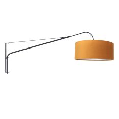 Zwarte wandlamp Elegant Classy 8135ZW met goud velours kap