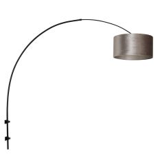 Zwarte boog wandlamp Sparkled Light 8140ZW met grijs velours kap