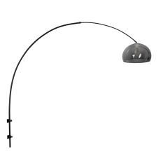 Zwarte boog wandlamp Sparkled Light 8196ZW met grijs kunststof bol kap