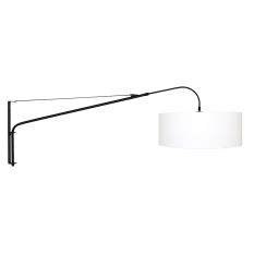 Black wall lamp Elegant Classy 9321ZW with white fine linen shade