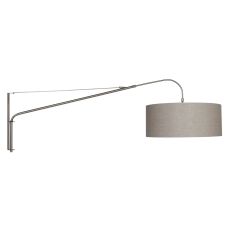 Steel-colored wall lamp Elegant Classy 9329ST with gray coarse linen shade