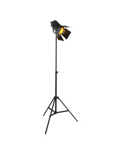 Lampe sur pied Carree 1577ZW Noire avec douille E27 et interrupteur sur câble