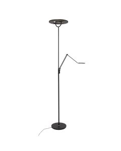 Vloerlamp Soleil 3258ZW Zwart met verstelbare leesarm