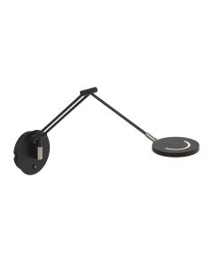 Wandlamp Soleil 3259ZW zwart met verstelbare arm