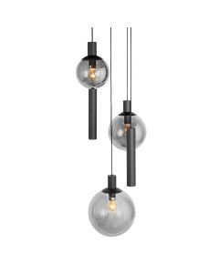 Hanging lamp Bollique 3800ZW Black 3 bulbs 2 tubes