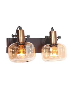 Wall lamp Glaslic 3865BR Bronze with amber glass