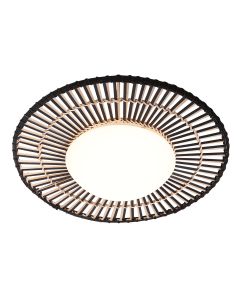 Black / bamboo ceiling lamp Aura Ø50 cm 3866ZW with 4-position function