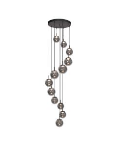 Suspension Noire Bollique 4195ZW – Élégante et Imposante avec 12 Lumières