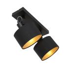 2 light Spot Ornoir 3334ZW black with gold-colored lampshades