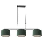 Black 3-light hanging lamp Stang 3463ZW with green velvet shades