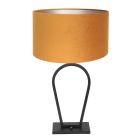 Black table lamp Stang 3506ZW with gold velvet shade and on/off switch