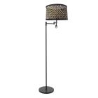 Black floor lamp Stang 3717ZW with reading lamp and natural black bamboo shade