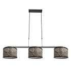 Black 3-light hanging lamp Stang 3743ZW with clear black bamboo shades