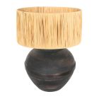 Table lamp Lyons 3746ZW Black with natural grass shade