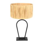 Black table lamp Stang 3752ZW with natural grass shade and on/off switch