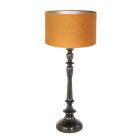 Black lamp base Bois 3768ZW with gold-colored velvet lampshade