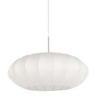 Steel-colored hanging lamp Sparkled Light 3808ST with white silk shade of 60cm
