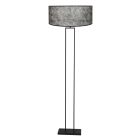 Zwarte staande lamp Stang 3849ZW met E27 fitting en zwart Sizoflor kap