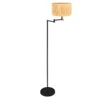 Floor lamp Bella 3885ZW with beige-yellow woven grass shade