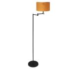 Floor lamp Bella 3887ZW with yellow velvety lampshade