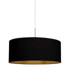 Steel-coloured pendant lamp Sparkled Light 3959ST with black linen shade