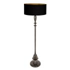 Black floor lamp Bois 3961ZW with black gold linen shade