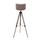 Floor lamp Triek 4099ZW tripod with a gray linen shade