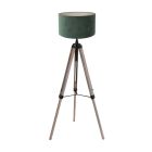 Floor lamp Triek 4104ZW tripod with a green velvet shade