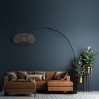 Black floor lamp / arc lamp Sparkled Light 7508ZW with black - clear bamboo shade