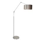 Steel-colored floor lamp Prestige Chic 8104ST with silver velvet shade