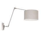Steel-colored wall lamp Prestige Chic 8107ST with gray coarse linen shade