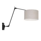 Black wall lamp Prestige Chic 8119ZW with gray coarse linen shade