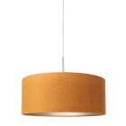 Steel-colored hanging lamp Sparkled Light 8150ST with gold velvet shade