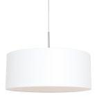 Staalkleurige hanglamp Sparkled Light 9886ST met wit linnen kap