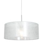 Staalkleurige hanglamp Sparkled Light 9887ST met sizoflor zilver kap