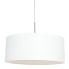 Staalkleurige hanglamp Sparkled Light 9889ST met wit grof linnen kap