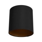 Black fine linen lampshade K1562SS with E27 support and gold-colored inside.